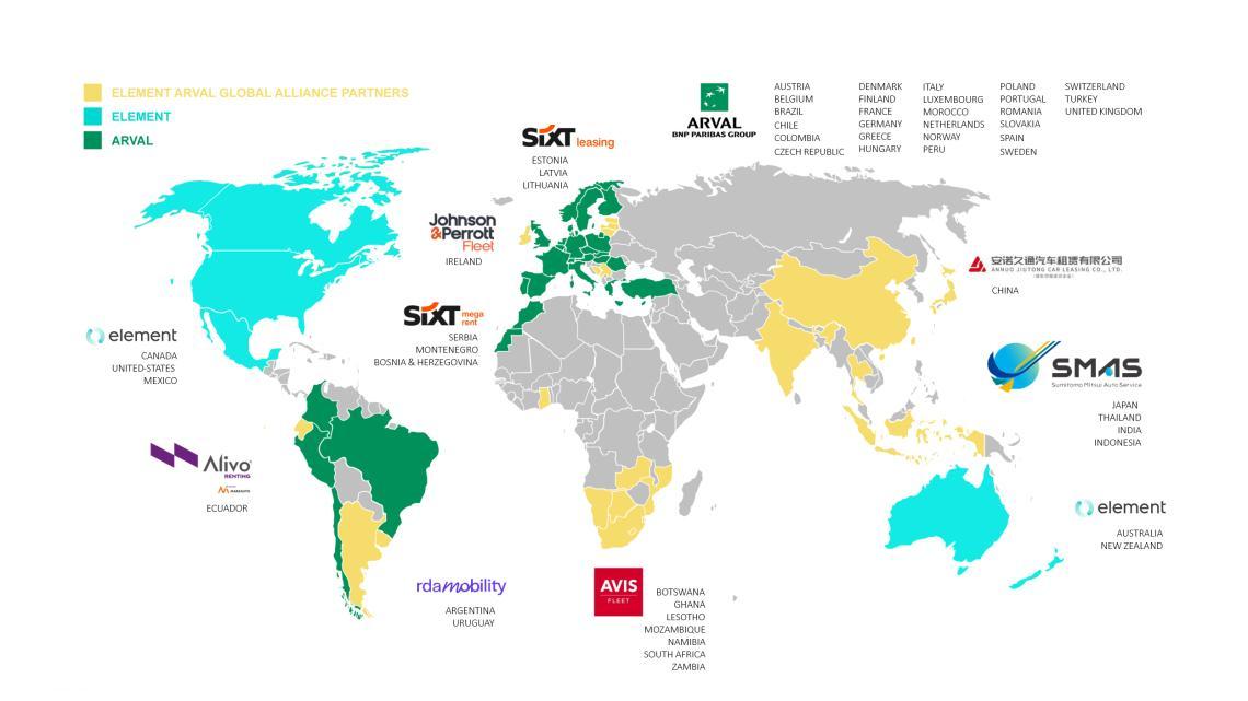 Element Arval Global Alliance Map
